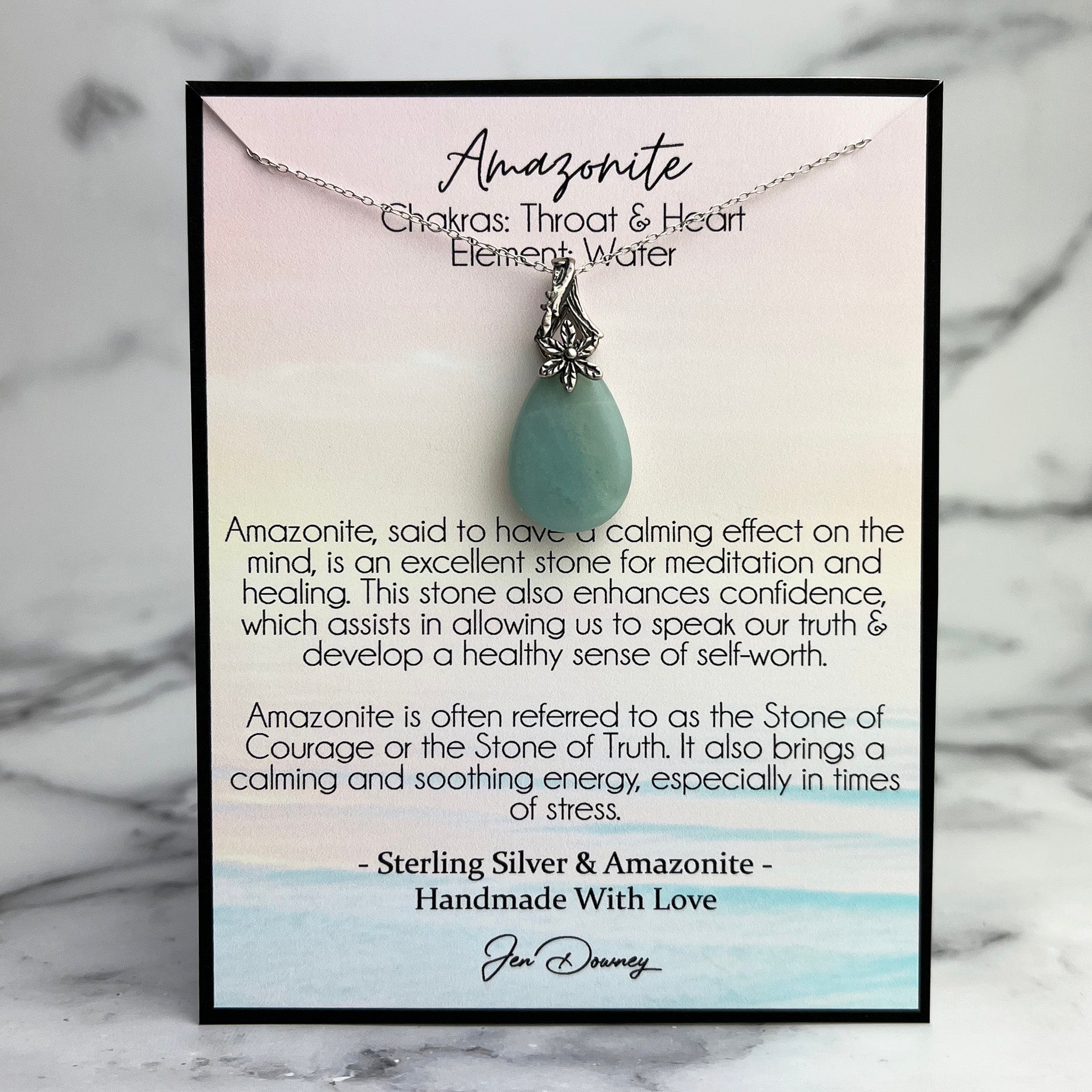 Amazonite stone sale necklace