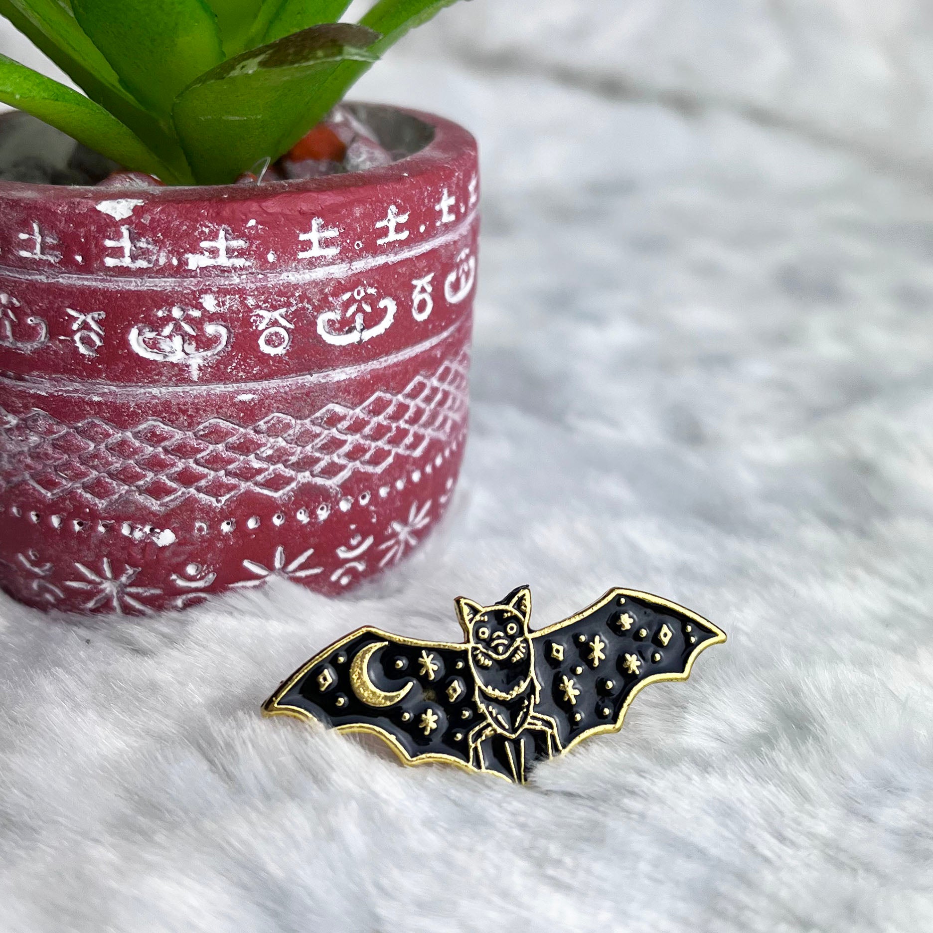 midnight bat enamel pin