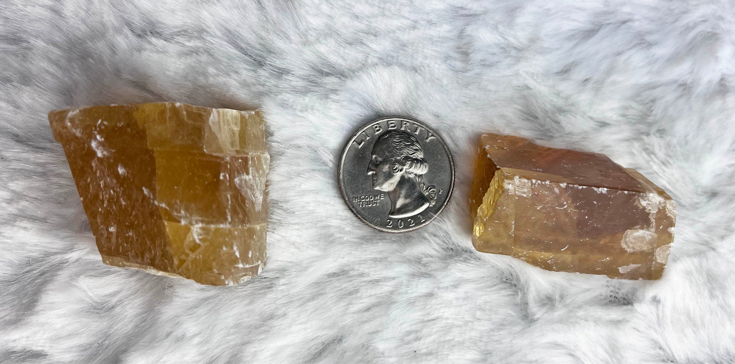 raw honey calcite crystal