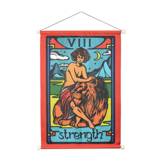 strength tarot wall hanging banner